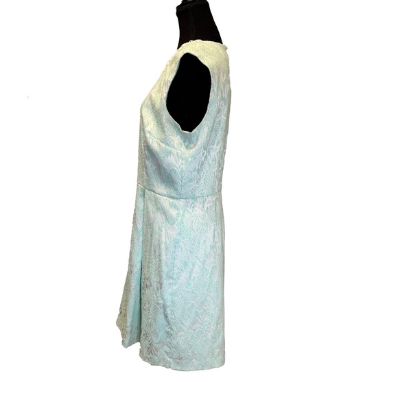 Sandra Darren Tapestry Dress Size 12 Jewel Collar Pleated Sleeveless Chic - Picture 5 of 7